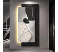 WNYAILLL 3D Wall Art Decor with LED Light, Sandstone Decor Wall Art Painting, Creative Landscape Wall Sculptures, for Home Entrance Hallway Bedroom, Easy to install(Black A,50 * 100cm/19.7 * 39.4in)