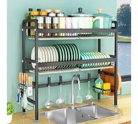 WNYAILLL Over The Sink Dish Drying Rack, Multifunctional Kitchen Counter Utensil Holder, Space-Saving Sink Drainer, for Plates, Bowls, Utensils, Storage Rack(77 * 85cm/30.3 * 33.5in)