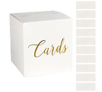 Wnzdp 1PC Wedding Card Box Includes 10 Blank Cards, Post Box, White Cardboard Post Box for Wedding Reception, Party, Baby Shower, School Fundraising, 22 x 22 x 22 cm