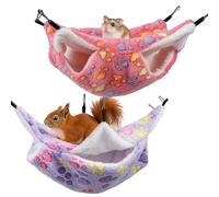 Wnzdp 2 Pack Rat Hammock, Double-Layer Pet Guinea Pig Hammock, Hanging Rat Hammocks for Cage, Soft Hamster Hammocks for Guinea Pig Parrot Ferret Squirrel Hamster Playing Sleeping Beds
