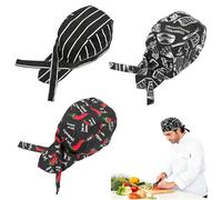 Wnzdp 3Pcs Chef Hat, Chefs Hat, Adjustable Chef Hats for Men, Professional Chef Hats for Restaurant Catering Clubber Hotels Catering Services Home Cooking Home Cooks