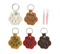 Wnzdp 5Pcs Dog Hair Keyring and 2Pcs Pink tweezers, Pet Fur Keyring with Snap Button, Pet Keepsake Memorial Gift, Dog Fur Keepsake Collector Charm Storage Box for Ashes or Hair