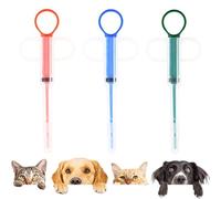 Wnzdp Cat Pill Popper, 3pcs Reusable Cat Tablet Dispenser for Small Animals, Easy Medication Administration to Dogs, Red Blue Green Pet Pill Popper for Puppy Rabbit Hamster