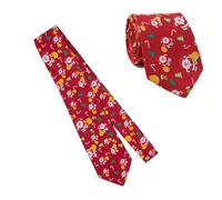 Wnzdp Christmas Tie, Santa Claus Pattern Ties for Men, Classic Cartoon Pattern Mens Tie, Fashion Ties for Men Set, Versatile Tie Sets for Woman Family Festival Party Holiday