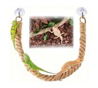 Wnzdp Leopard Gecko Accessories with 2PCS Suckers, Crawler Climbing Rope Crested Gecko Accessories, Reptile Accessories, Gecko Tank Accessories for Lizards Snakes Hermit Crabs