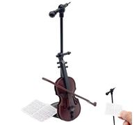 Wnzdp Tiny Violin, Worlds Smallest Violin for Decoration Home & Office Creative Mini Musical Instrument Decor Gifts