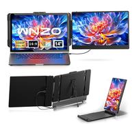 WNZO Laptop Screen Extender, 14" FHD IPS Portable Travel Monitor Extension, Second Screen for 13"-17" Laptops, Ideal for Trip/Remote Work, Compatible with Windows/Mac/Android/Chrome