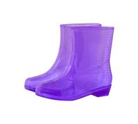 Wo’s Fashion Printed Short Rain Boots, Non-Slip Sole Rubber Wellies, Durable & Breathable Waterproof Ankle Boots, Perfect for Outdoor Work, Dog Walking, Country Festivals Purple