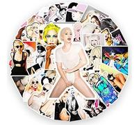 WOA Lady Gaga - 50 - Vinyl Stickers Decals for Laptops, Phones, Phone Case, Consoles, Walls, Luggage Case, Books, Bottle - 40 Stickers (1 Each Design), 4cm
