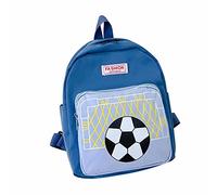 Woaikeyu Boys and Girls Kindergarten School Bag Fashion Kids Backpack Football Cartoon Backpack Luggage Sets 4 Pieces with Wheels Hard Case, B-Blue, One Size, Travel Backpacks