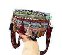 Woaikeyu Women's Shoulder Bag Ethnic Style Pendant Fringe Fashion Single Shoulder Bag Chest Bag Small Shoulder Bag Crossbody Pouch Bag Gifts for Women Leisure Holidays, Black
