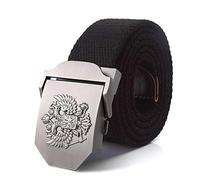 WOAIXI Canvas Belt, Fashion Men Women Canvas Web Belt Russian National Emblem Alloy Buckle Men Jeans Belt Army Military Tactical Belts Unisex Outdoor Casual Wild Waistband,Black,110Cm