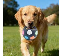 WOAIXUEXI Dog Calming Ball with Handle, Interactive Dog Football Toy, Treat Dispensing & Lick Ball, Squeaker, Floating Fetch Ball for Small Medium Large Dogs (Black-a)