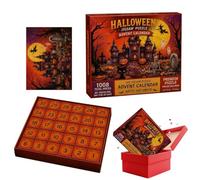 Woalopted Advent Puzzle Halloween | 30 Days Haunted House Theme | Countdown Calendar Jigsaw Puzzle | for Kids Adults Collectors Gatherings Game Night Party Planners Themed Events School Activity