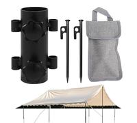 Woalopted Camping Tent Pole Holder, Stainless Steel Canopy Ground , Windproof Awning Pole Holder, for Fishing, Hiking, Garden, Patio, Lawn, Meadow, Outdoor, Motorhome, Trailer