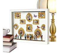 Woalopted Display, DIY Figures for Building Yourself with Lighting for Memory Decoration as a Complete Set, Family Miniature Museum Frame - For Him and Him Adults Loving Family