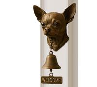 Woalopted Doorbells for Welcoming Dogs, Rustic, Wall Mounted Vintage Door Bell with Animal Motif, Wall Decoration with Dog Head Bell, for Garden, Yard, Home and Safety Room