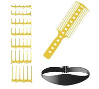 Woalopted Hair Cutting Guide | Adjustable Hair Trimming Guide and Neckline Shaving Template - Barber Cutting Kit, Silicone Band Template, 7 Comb Teeth Accessories and Comb Styling Tool
