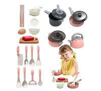 Woalopted Kids Play Kitchen Toys Set | 28X Utensils Cookware Toys,Educational Pretend Kitchen Accessories, Fun Utensils Cookware Fun For Kids Cooking Joy
