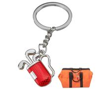 Woalopted Mini Golf Bag Keychain,Mini Cute Golf Keychain - Zinc Alloy 2D Simulation Club Key Ring Backpack Decorations, Birthday Christmas for Father Grandfather