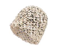 Woalopted Openwork Beanie, Elastic Sequins, Street Fashion, Beanie with Skull Design for Women, for Mother, Wife, Girlfriend, Teenagers, Girls, Friends, Music Festival, Work Commute, Travel