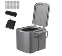 Woalopted Portable Camping Toilet,Foldable Compact Heavy Duty Potty with Paper Holder - Ergonomic Handle Outdoor Toilet,for Car Travel Hiking Backpack Trips Tent Boat Beach Traffic Jam Home Truck RV