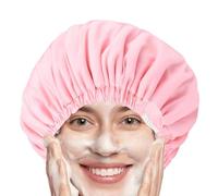 Woalopted Shower cap for hair protection when showering and bath, quick-drying microfibre, bath cap, for home, on the go, school, girlfriend, wife