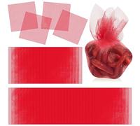Woanger 100 Pcs Fishing Soft Spawn Net 3 x 3 Inch Catfish Bait Holder Netting Square Spawn Sack Mesh for Salmon Roe Bags Fishing Bait Accessories (Red)
