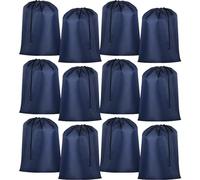 Woanger 12 Pack 28 x 45 Inch Extra Large Laundry Bags Bulk Washable Travel Laundry Bag with Drawstring Closure Large Dirty Clothes Organizer for College Dorm Home Hotel Camping(Navy Blue)
