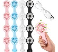 Woanger 12 Pcs Mini Handheld Fan Bulk USB Electric Battery Operated Small Fans with Data Cable Portable Fan Rechargeable Quiet Pocket Fan Summer Gift Outdoor Travel (Elegant Colors,3 Speed)