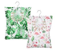 Woanger 2 Pcs Clothespin Bag with Hanging Hook 15 x 11 Inch Summer Laundry Clothes Pin Holder Waterproof Clothes Pin Hanging Bag Clothespin Storage Organizer with Large Opening (Elegant Style)