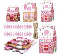 Woanger 24 Empty Advent Calendar Boxes to Fill, Christmas DIY Advent Calendar 24 Days Countdown Gift Xmas Gingerbread House Candies Treats Boxes for 2025 Xmas Holiday Decor(Candy Style)