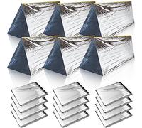 Woanger 4/10/20 Pcs Emergency Tent for Homeless Survival Tents Bulk 2 Person Tube Camping Tents 8 ft x 3 ft Shelter Survival Tent Portable Shelter for Hiking Backpacking Camping Outdoor(Silver,4 Pcs)