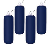 Woanger 4 Packs Boat Fender Cover 8" x 20" Fleece Marine Bumper Covers for Center Rope Tube Style Fenders (Boat Fender Not Included) (Navy Blue)