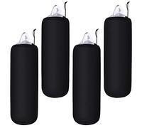 Woanger 4 Packs Boat Fender Cover 8" x 20" Fleece Marine Bumper Covers for Center Rope Tube Style Fenders (Boat Fender Not Included) (Black)