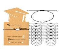 Woanger 50 Sets Graduation Bracelets Bulk 2025 Graduation Gifts Adjustable Bracelet with Card for Grad Students, 18-30 cm, Metal, Amber