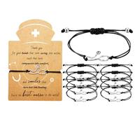 Woanger 50 Sets Nurse gifts Bracelet bulk Heart Stethoscope Appreciation Gifts with Blessing Card for Birthday Nurse Day Graduation, 4.72 x 3.15 x 7.09-11.81 inches