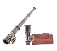 WOANIN 1915 London Brass Maritime 15x Vintage Pirate Spyglass Telescope- Functional Brass & Clear Vision Pirate Telescope - Wonderful Gift for Nautical Décor Lovers (#Black New)