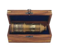 WOANIN 1915 London Brass Maritime 15x Vintage Pirate Spyglass Telescope- Functional Brass & Clear Vision Pirate Telescope - Wonderful Gift for Nautical Décor Lovers (Antique Personalized)