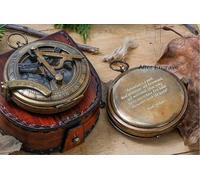 WOANIN Engraved Antique Pocket Compass Customized/Personalized Gift Idea For Loved Ones (Antique Finish Only Compass)
