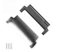 WOATOHO 2pcs High-precision Quick Release Adapters, Silver/Black Leather Watch Strap Connector 20m 22mm(Black,20 * 22mm)