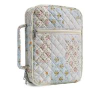 WOBAGMEN Bible Cover Case for Women,Large Bible Tote Bags Organizer Quilted Carrying Case for Girls,Bible Study Supplies Accessories Christian Gifts for Women（ Coloful L）