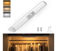WOBANE Motion Sensor Wardrobe Lighting Dimmable,3 Color Temperature,Upgraded Eye Protection Design,Battery Operated Night Lights,Wireless LED Sensor Lights for Wall,Closet,Stair,Bed,1pack