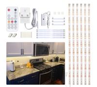 WOBANE Under Cabinet Lights, 6x50cm Dimmable LED Strip Remote Control 4000K | Plug-In & Self-Adhesive, Timer Function, Multiple Connectors, Linkable, 12V Adapter, For Kitchen Counter Shelves