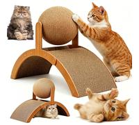 Wobble Ball Cat Scratcher with 360°Rotating Sisal Balls, Cat Scratching Ball on Stand, Interactive Cats Arch Scratcher Toy for Indoor Protects Furniture Rugs L