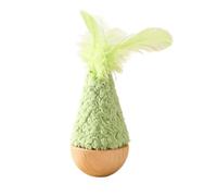 Wobble Cat Toy, Self-Righting roto toy Toy, Wooden Fabric Silent | Interactive Cat Toy That Bounces Back After Being Patted, Stimulating Kittens To And Play, Suitable For Indoor Settings