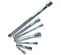 Wobble Extension Bar Socket Set Mixed Drive 1/4" 3/8” + 1/2" 7pc Set