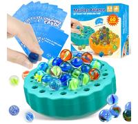 Wobble Marble Balance Stacking Game - Wobble Marble Balance Game for Kids 6-12 Families, Dice 15 Challenge Fun Birthday Party Challenge Games with 60 Marbles, Family Game Night for 1-4 Players