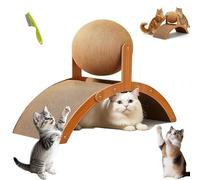 Wobble Round Cat Scratcher with Interactive Ball on Stand,Wobble Ball Cat Scratcher Interactive Sisal Scratching Post,Arch Bridge and CatScratcher Ball Wheel for IndoorCats,Protects Furniture,Rugs (L)