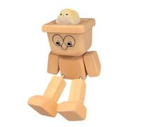 Wobbling Wooden Man with Joints, Handmade Cute Car Dashboard Decoration, Modern Creative Desk Ornaments, Funny Car Interior Accessories for the Home Office Dashboard (1 Piece)